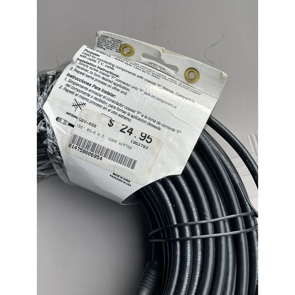 150ft GQ RG6 Coaxial Cable